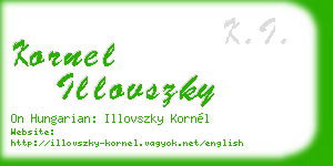 kornel illovszky business card