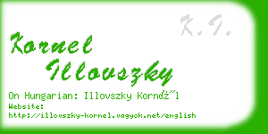 kornel illovszky business card